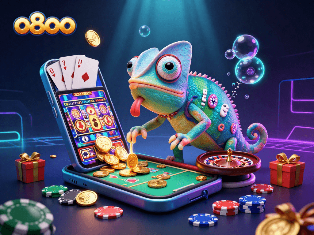 Engage with thrilling gameplay at o8oo's colorful 3D casino experience featuring animated characters.