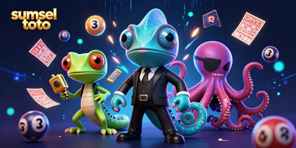 Engage with sumsel toto through vibrant lottery games and dynamic action in this exciting illustration.