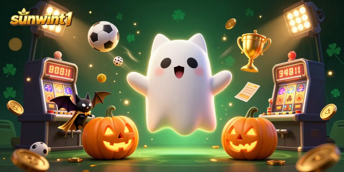 Experience winning excitement at sunwint1 with a thrilling haunted casino illustration featuring ghostly adventures.