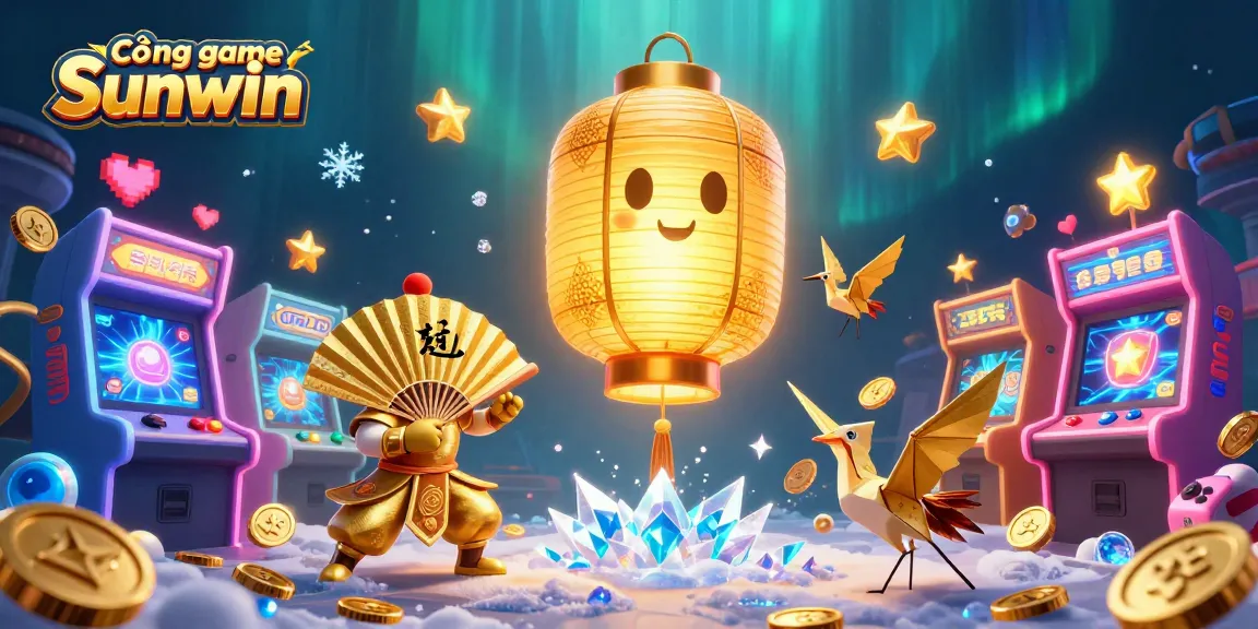 Cổng game Sunwin captivates with vibrant 3D characters and dynamic gaming elements in a magical casino setting.