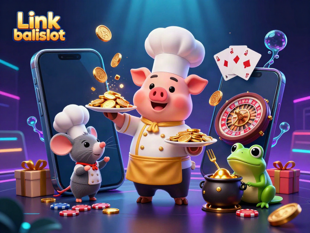 Engage in thrilling gameplay with Link balislot featuring vibrant characters and gleaming casino elements.