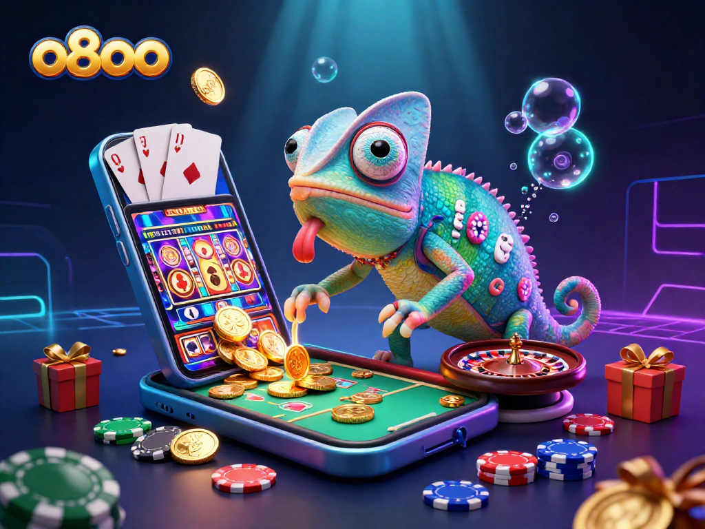 Engage with thrilling gameplay at o8oo's colorful 3D casino experience featuring animated characters.