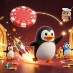 Engage with keo nha cai in a vibrant casino adventure featuring a golden penguin and treasures.