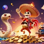 F168 brings excitement with a dynamic casino scene featuring a mariachi, mummy, and DJ.